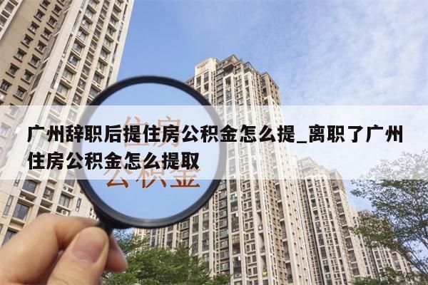 广州辞职后提住房公积金怎么提_离职了广州住房公积金怎么提取